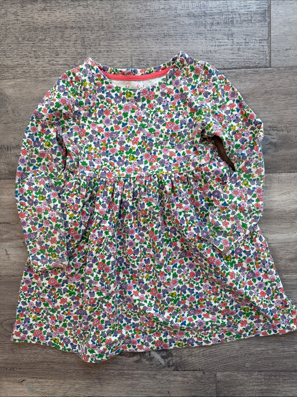 Mini Boden Floral Long Sleeve Jersey Dress